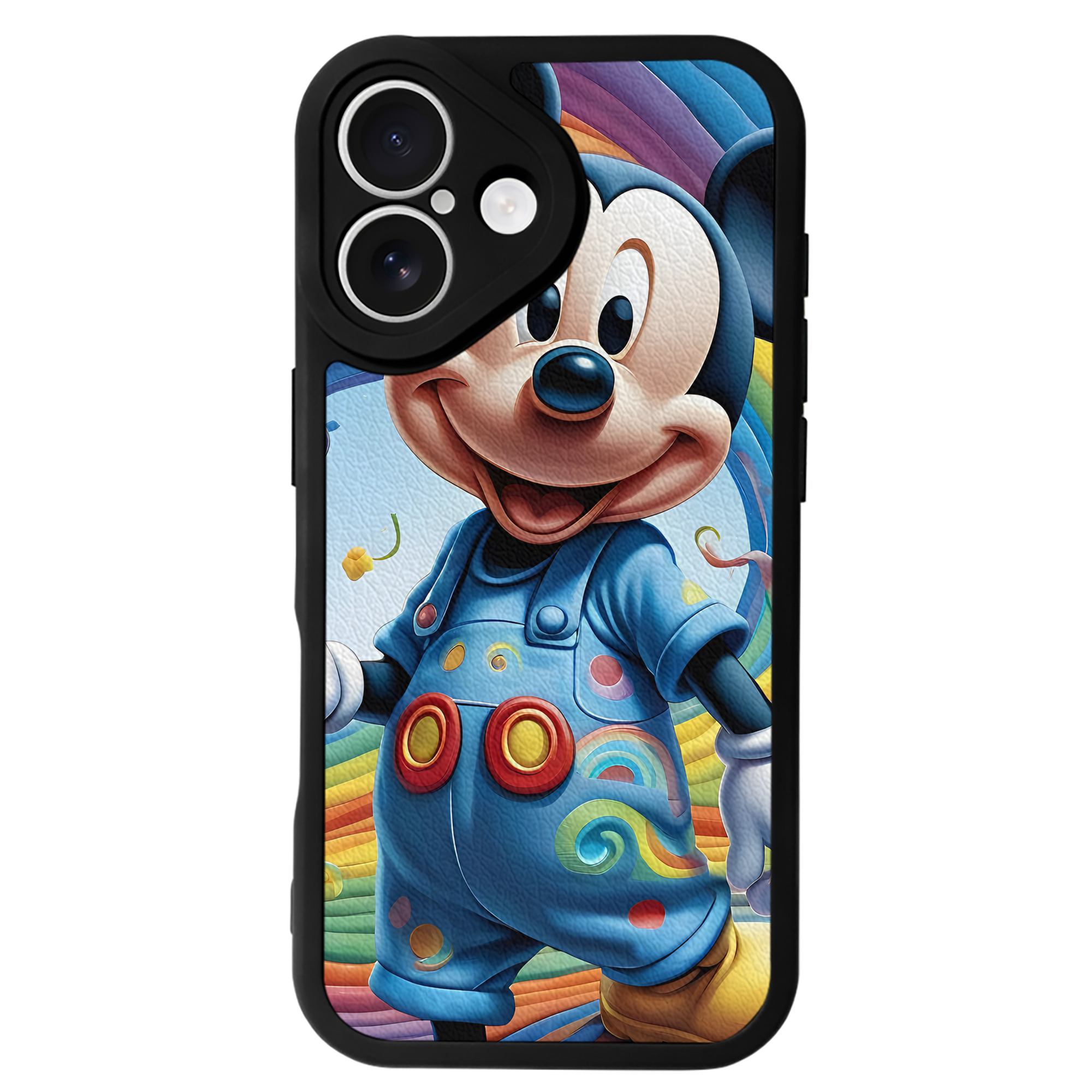 （画像用） ミッキーマウス Mickey Mouse 【iPhone 16シリーズ対応】シリコンスマホケース（レザー調） 材質：シリコン